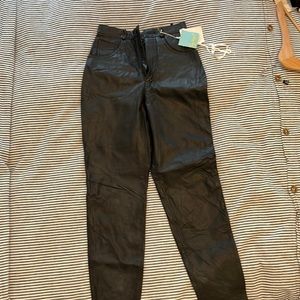 Black leather pants 25” waist